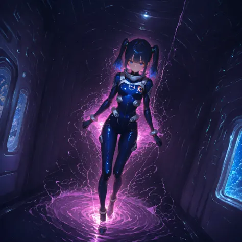 (Inside a shabby spaceship:1.7)、night、(Body floats:1.6)、Wide々A stylish interior、Space Suit、Dark Blue Hair、height twin tails、
Active women、score_9,score_8_up,score_7_up,top quality, detailed clothing、femininity(femininity)、dynamic angle、Dynamic Action、 Acti...