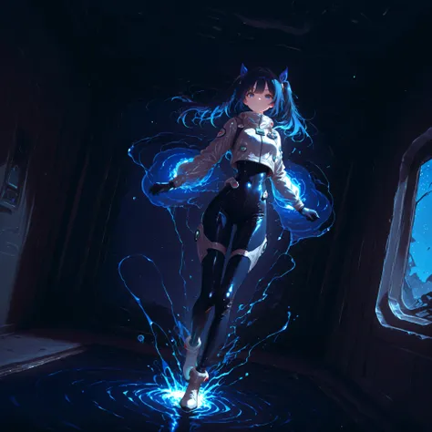 (Inside a shabby spaceship:1.7)、night、(Body floats:1.6)、Wide々A stylish interior、Ruins、Space Suit、Dark Blue Hair、height twin tails、
Active women、score_9,score_8_up,score_7_up,top quality, detailed clothing、femininity(femininity)、dynamic angle、Dynamic Action...