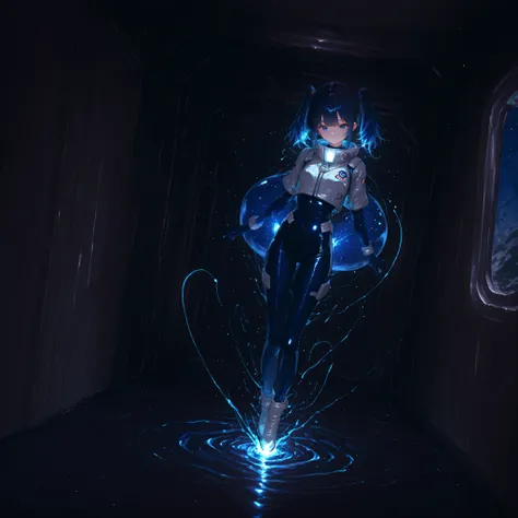 (Inside a shabby spaceship:1.7)、night、(Body floats:1.6)、Wide々A stylish interior、Ruins、Space Suit、Dark Blue Hair、height twin tails、
Active women、score_9,score_8_up,score_7_up,top quality, detailed clothing、femininity(femininity)、dynamic angle、Dynamic Action...