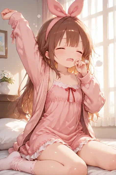 Shiny skin, Babe, character, meroko.
masterpiece, best quality, ultra detailed, high resolution, 8k, anime style, dynamic lighting, morning warm light, a cute anime girl.
# body.
very flat chest, skinny figure, slim waist, long legs, beautiful legs, youthf...