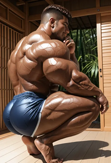 masterpiece, best quality, amazing quality, high quality, Very Awa, RAW photo, (Perfectly Photorealistic Style), (Perfectly Anatomically Correct). (Human), (1boy:1.2), (Huge Adult Male muscular bara Human Aeta Man), Himbo, Very Masculine, Huge Man, (Dark B...