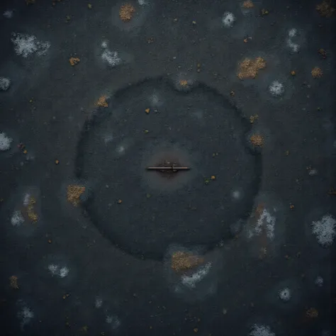 RPGmap, Isometric 2D planar view strictly from above in the form of a 2D map for a board game flat field late autumn, dark mud, melted snow, (without bushes and trees)