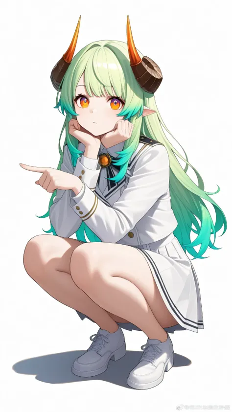 one woman crouching、full body shot、Zolf Argain、Zolf Aargain、　best image quality、 Greatest Masterpiece、 Super Detailed、 High Resolution、 Extremely Detailed CG、　cinematic low angle close-up、　Crouching girl、dynamic action pose、Face pointing straight、detail fa...