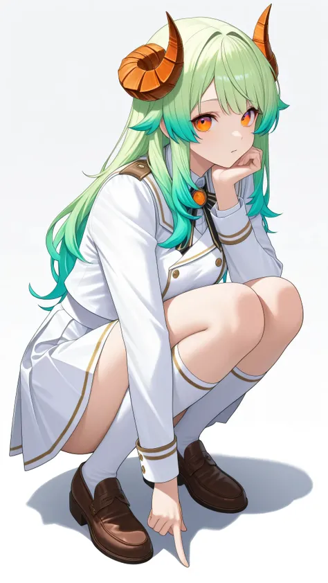 one woman crouching、full body shot、Zolf Argain、Zolf Aargain、　best image quality、 Greatest Masterpiece、 Super Detailed、 High Resolution、 Extremely Detailed CG、　cinematic low angle close-up、　Crouching girl、dynamic action pose、Face pointing straight、detail fa...