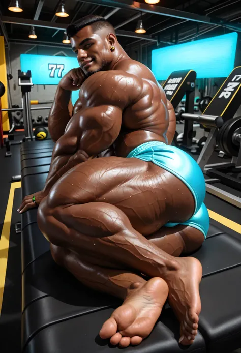 masterpiece, best quality, amazing quality, high quality, Very Awa, RAW photo, (Perfectly Photorealistic Style), (Perfectly Anatomically Correct). (Human), (1boy:1.2), (Huge Adult Male muscular bara Human Brazilian Man), Himbo, Very Masculine, Huge Man, (D...