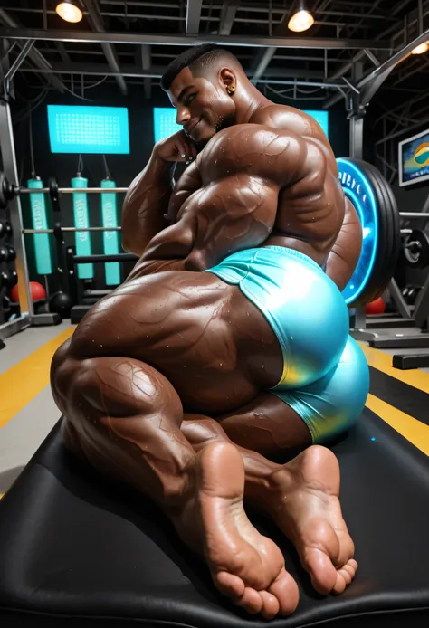 masterpiece, best quality, amazing quality, high quality, Very Awa, RAW photo, (Perfectly Photorealistic Style), (Perfectly Anatomically Correct). (Human), (1boy:1.2), (Huge Adult Male muscular bara Human Brazilian Man), Himbo, Very Masculine, Huge Man, (D...