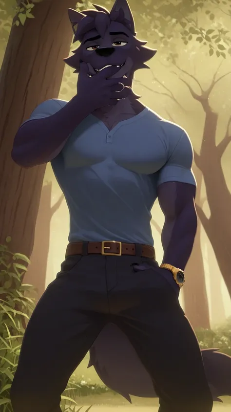 Alone. with no one around ,Canine paws,Feline paws,pads , metacarpal pad, 4 deof the de los pies, claws, detailed paws, [negro] paws,   lupine   ,dark purple by, brown eyes,, eyes, masterpiece,mejor calidad,amazing quality,, Alone,,  black pants,  light bl...