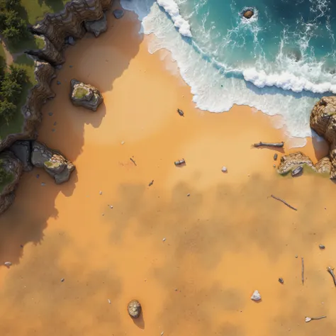 coastline , wild beach, orange sand