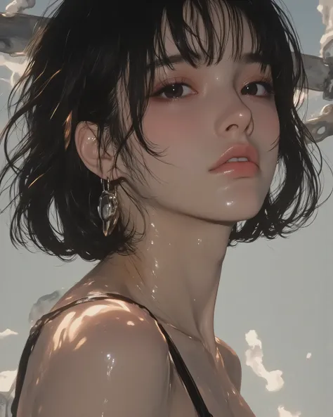 luna_style, The cover of Vogue and Elle Fashion magazines (exhales a soft fog:1.8) To、embossing with gold leaf on the top center Has、head slightly tilted back with exquisite female face、professional model style to gracefully warp、that shines with slight he...