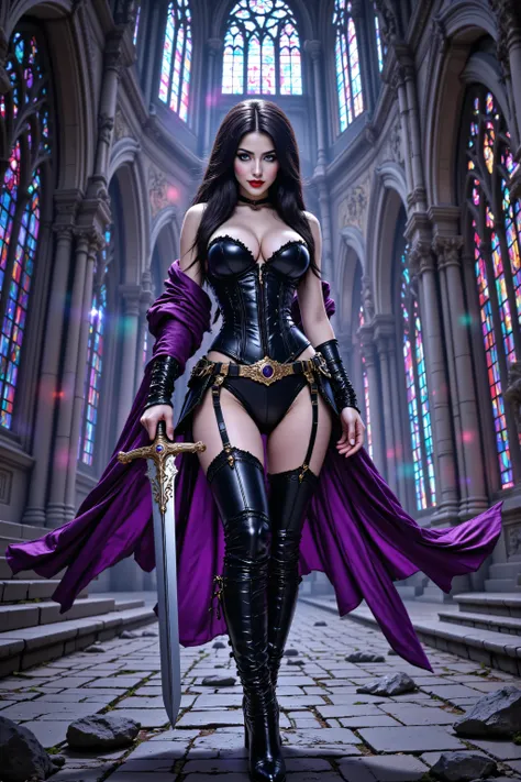 hyp3rd3tail style,OMNH,flux-color,,a picture of a female elf (intense details, Masterpiece, best quality) fantasy swashbuckler, fantasy fencer, armed with a slim sword, shinning sword, metallic shine, multi colored, white and blue clothes, fully clothed, w...