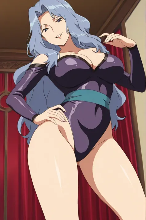 傑作、best quality、best resolution、best image quality、amazing quality、 very aesthetic、 absurdres、anime coloring、anime screencap 、anime screenshot 、1woman 、 <lora:pkmnkaren-illu-nvwls-v1-000006:1> 、 pkkar 、 solo 、light blue hair 、very long hair 、light blue eye...