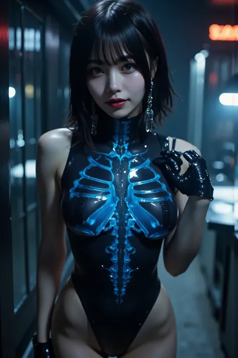 (((The pitch-dark interior of the Nostromo ship:2.0))),(((HR Gigger style cyberpunk atmosphere:2.0))),one woman,(pretty face:1.7),(Beautiful well-balanced face :1.5),(((Skull style makeup:2.0))),(dark haired:1.5),(beautiful eyes:1.3),glamorous shot of a 20...