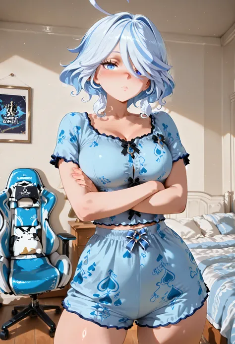 score_9, score_8_up, score_7_up, score_6_up, score_5_up, score_4_up, masterpiece, high quality, shiny skin, shiny hair, shiny body, clear body, large breasts, nose blush, nice legs, standing, nice legs, posing, SFW, looking at viewer, thick thigh, thick th...