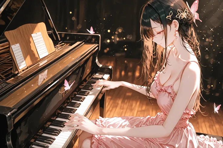 artist: kazutake _hazano , artist:danimaru,[artist:listen_(listenzy)], artist:wash, artist:Urop, artist:Mt. Fuji,  artisit :Crab_(Crabworks)，artist:_(kei), atricite :109,
1 grill ,chest,pearl earrings on the back of the foot,butterfly hair ornaments,Discon...