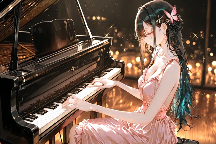 artist: kazutake _hazano , artist:danimaru,[artist:listen_(listenzy)], artist:wash, artist:Urop, artist:Mt. Fuji,  artisit :Crab_(Crabworks)，artist:_(kei), atricite :109,
1 grill ,chest,pearl earrings on the back of the foot,butterfly hair ornaments,Discon...