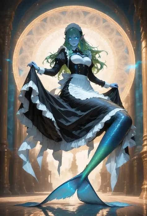 blue color,wearing a clothes,Contrast,Fantasy Elements,masterpiece, best quality, very aesthetic, absurdres,high details, best quality, 16k, ultra detailed, masterpiece, best quality, ((art deco style)), full body, ultra wide shot, RAW, photorealistic, fan...