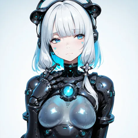 ==================
character:
==================
1girl, solo,
young female android, cybernetic girl,
short to medium length silver-white hair, soft layered bob, slightly wavy,
straight bangs, fine hair strands, glossy hair,
icy blue eyes, large anime eyes,...