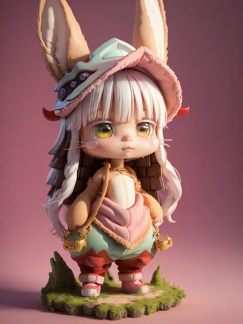 (masterpiece),(best quality),(ultra-detailed), (photorealistic), (full body:1.2), simple background,  dim colors
1girl,chibi:0.8,   furry, nanachi (made in abyss), nanachihat, nanachipants,hands_on_hip:2.0, 5 black_fingers:2.0
<lora:nanachiMadeInAbyss_char...