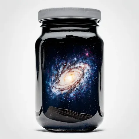 dblxp a jar made out of a galaxy, white background