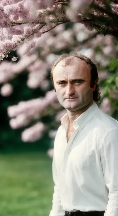 phil collins, portrait of a man 1980s, (sharp focus:1.2), photoshoot, (handsome:1.1), detailed facial features, wearing (formal ...