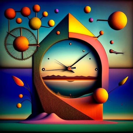 (colorfulsurrealism)++, (surrealism), clock