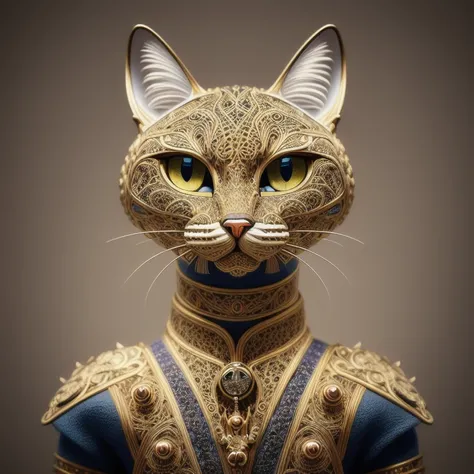photo of a male model (masterpiece) anthropomorphic cat, ((intricate details)), hdr, ((intricate details, hyperdetailed)), illustration, cartoon, soothing tones, calm colors