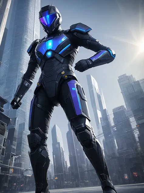 [[[futuristic architecture, strong geometry, post appocalyptic wet city background]]], hyperrealistic dark photoshot of  pole, full body, hyperrealistic strong android weared scary mask and helmet, ( style: 2.0), agressive face, overview aspect, close up, microprocessor, armored skin, complicated armor texture, overdetailed, blue and purple energy flows inside body, hdr+, 8k, QHD, backlighting, unreal engine, dynamic lighting, beautyfull refraction