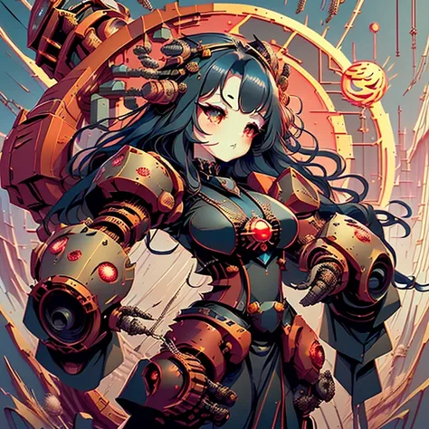 <lora:grabbygrills:0.69>, grabbygrills,  beautiful  chibi sorceress woman with  (oversized:1.24) (magical mechanical gauntlet fists), (red and black outfit:1.5), in hyperspace, (perfect face, perfect hair:1.2), soft lighting,   <lora:magecore2:0.85> mageco...