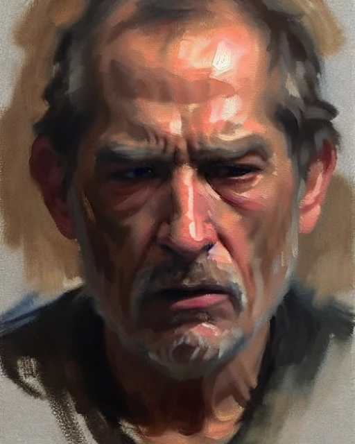 <lora:oilsketch:1> oilsketch an expressive angry homeless man