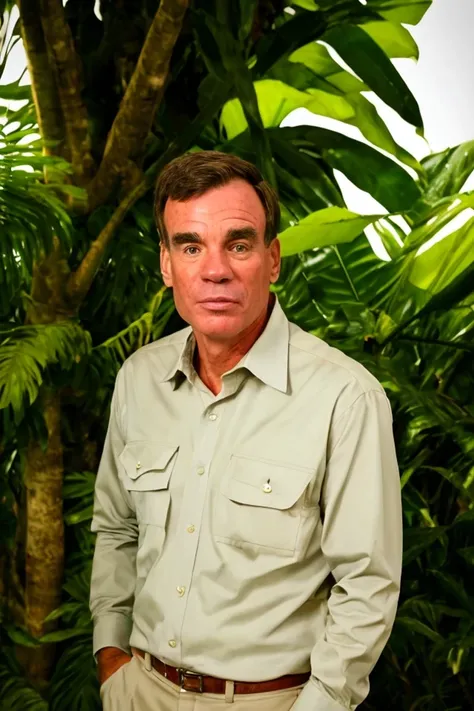 mark warner <lora:senate_091_mark_warner:0.65> , face closeup, face focus, shirt, formal, suit, collared shirt, white shirt, jacket,
Wearing a safari outfit with pith helmet, standing in a jungle setting,
best quality, masterpiece, HDR, professional, studi...