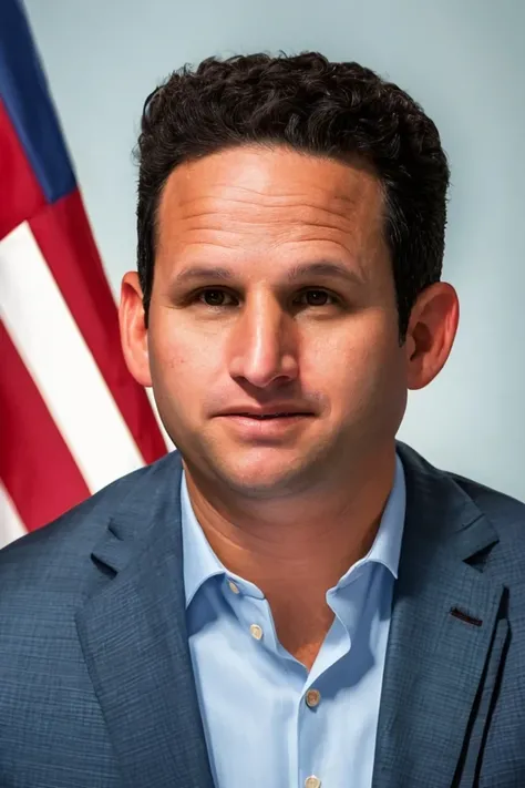 brian schatz <lora:senate_021_brian_schatz:0.65> , face closeup, face focus, shirt, formal, suit, collared shirt, white shirt, jacket,
American flag at background ,
best quality, masterpiece, HDR, professional, studio quality, highres,