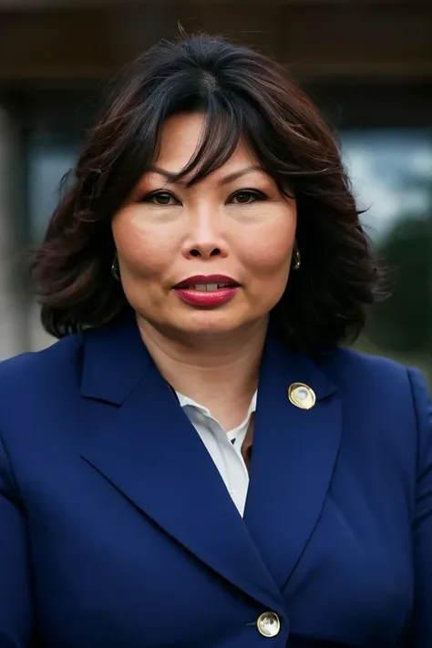 tammy duckworth <lora:senate_026_tammy_duckworth:0.65> , face closeup, face focus, shirt, formal, suit, collared shirt, white shirt, jacket,
capitol hill at background,
best quality, masterpiece, HDR, professional, studio quality, highres,