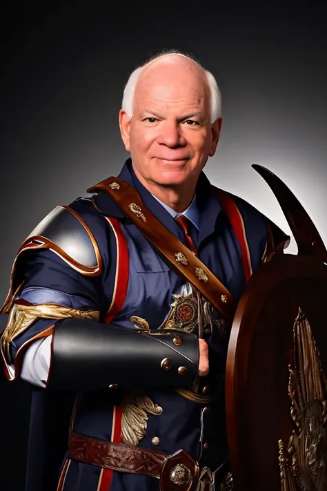 ben cardin <lora:senate_039_ben_cardin:0.65> , face closeup, face focus, shirt, formal, suit, collared shirt, white shirt, jacket,
Wearing gladiator armor, standing in a Roman-style coliseum, holding a sword and shield with the Senate emblem on it,
best qu...