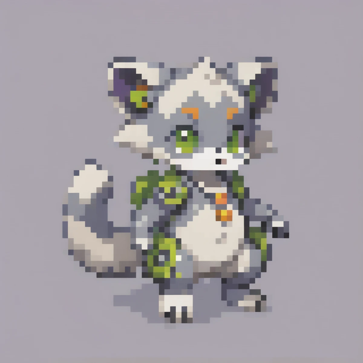 PixArFK, character sprite, pixel art, 16-bit jrpg asset, animal, facing right, chibi lemur, grey background<lora:PixelArtRedmond-Lite64:1><lora:EnvyCuteXL06:1>