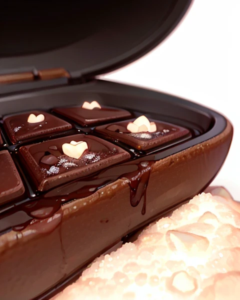 chocolate covered dessert in a box with a spoon and spoon