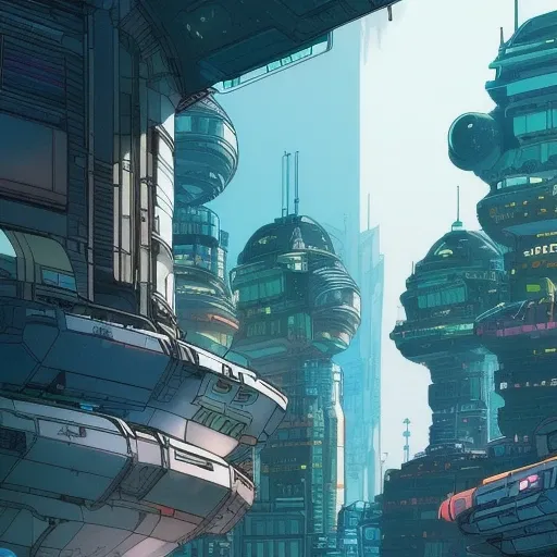 A futuristic city ,ComplexLA style, nvinkpunk, marioalberti artstyle, ghibli style
