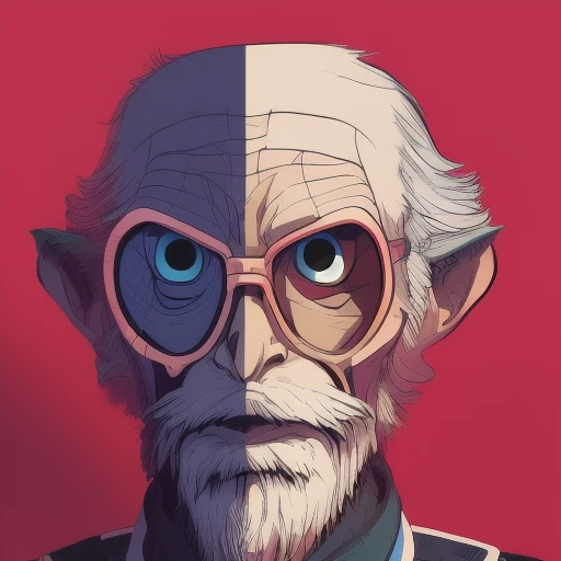 An old man, ComplexLA style, nvinkpunk, marioalberti artstyle, ghibli style