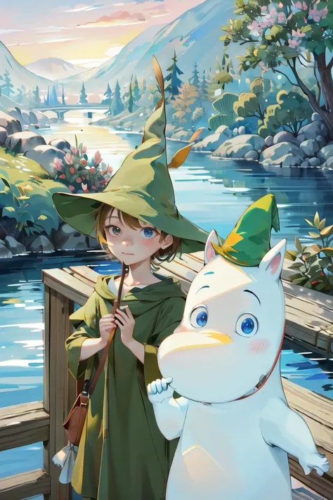 masterpiece, extremery magnificent view, perspective, extremery best quality, extremery detailed CG, 8k wallpaper, high resolution, multiple, 2boys, outside, sunny, river, forest, beautiful landscape, moomin, snufkin,
AND masterpiece, extremery magnifice...