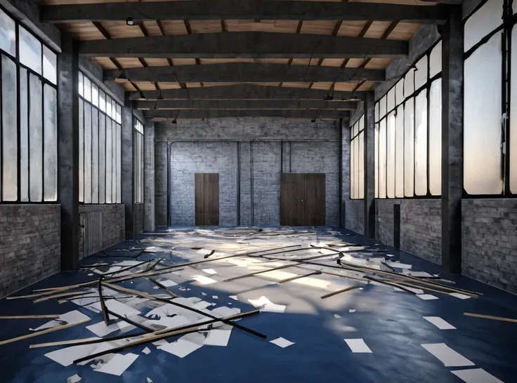 a close up of a room with a bunch of papers on the floor