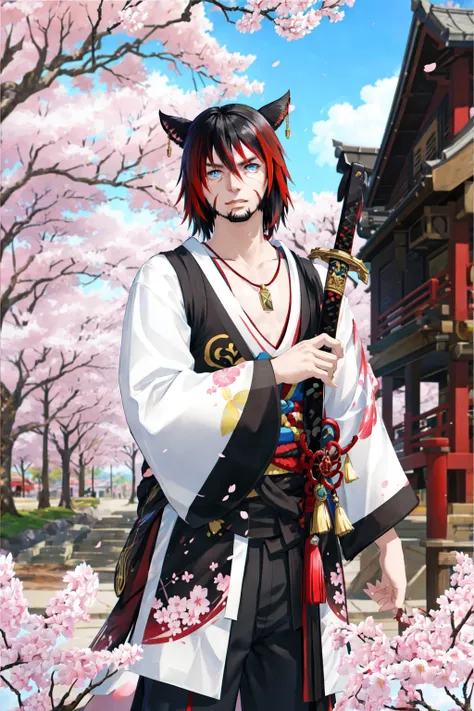 anime character dressed in traditional japanese clothing holding a sword