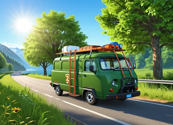 obc21 van <lora:21_vehicle_obc21:1.0> on a road, 
outside, fallacious,
nature at background, professional, realistic, high quali...