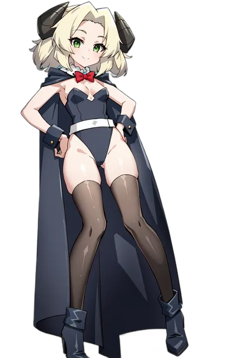 <lora:PecoraV1:0.77> pecora, 1girl, ankle_boots, black_footwear, blonde_hair, breasts, cape, coat, dress, flower, full_body, fur_trim, gloves, green_eyes, horns, red_rose, rose, short_hair, smile, solo, transparent_background
looking at viewer, masterpiece...