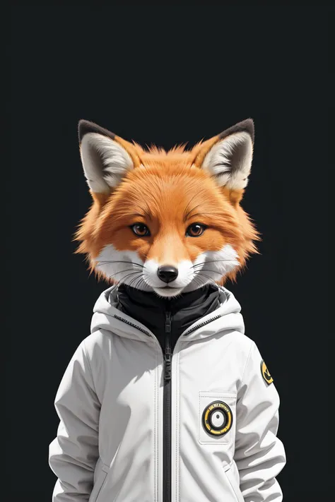 cute anthropomorphic little fox, hazmat outfit, character design, highly detailed, digital art, cinematic lighting, white background, sharp