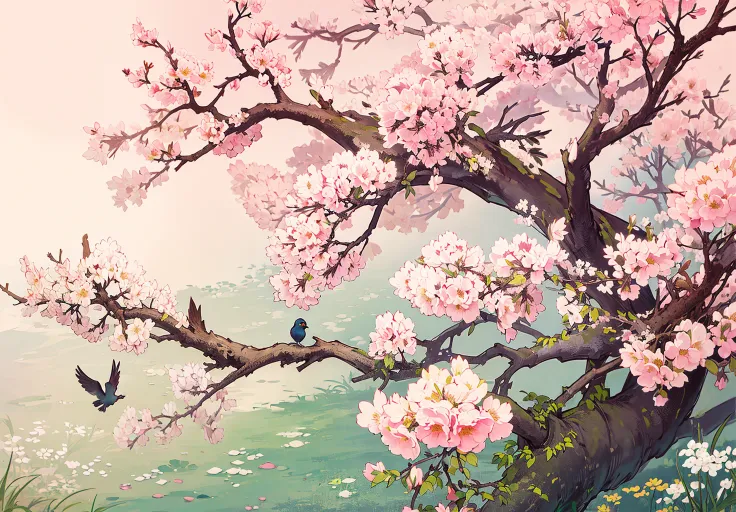 <lora:gongbi:0.7>,gongbi:1.3,bird,china,flower,tree,grass,wind,8k wallpaper:1,