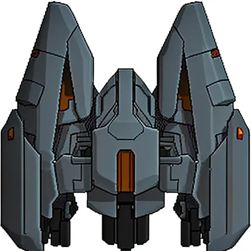 FTL spaceship, solo, simple background, white background, no humans, transparent background, robot, mecha, science fiction, straight-on <lora:FTLShips-10:0.6>