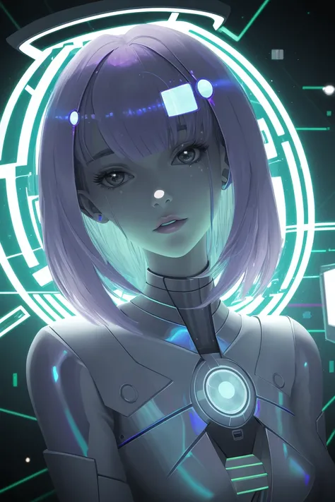 woman, iridecent holofoil, cyberspace,