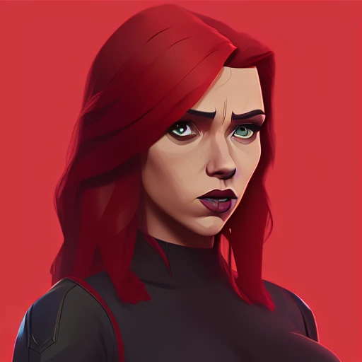 arcane style, scarlett johansson as blackwidow