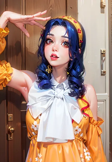 1girl, levy mcgarden, blue hair, brown eyes, best quality, masterpiece