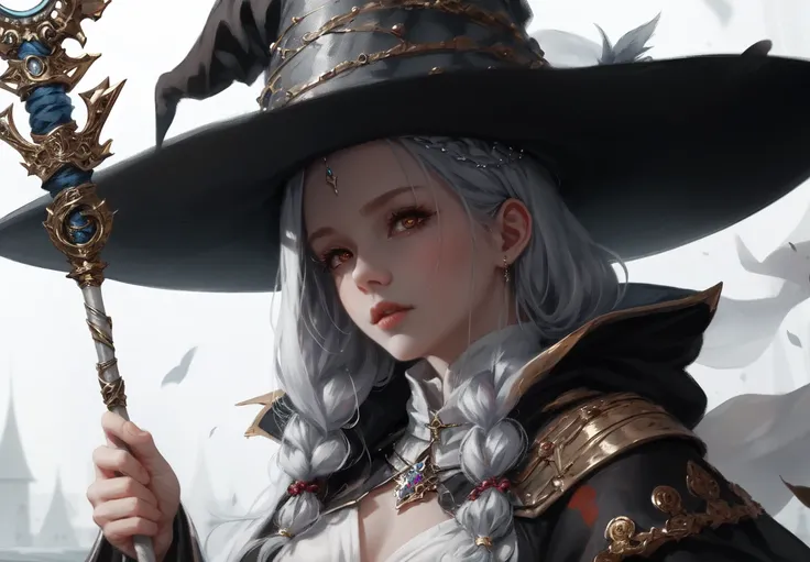 wlop, silver hair, witch, jewelry, cute girl, eastern, white wizard staff
<lora:wlop_100:0.75>