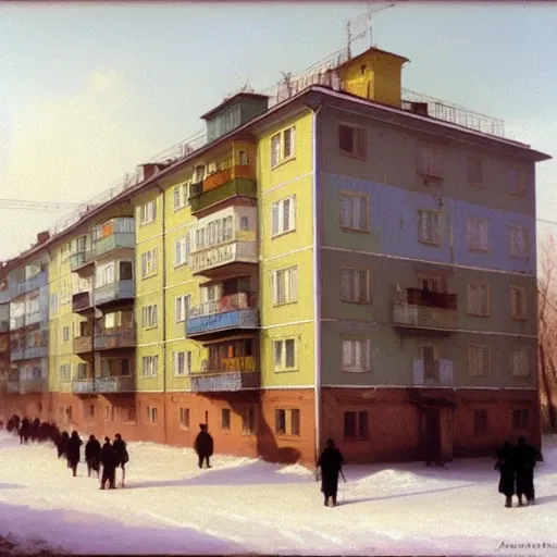 khrushchevka, painting by aivazovsky